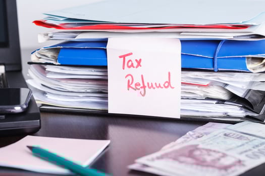 Tax refund paperwork, financial status , photo