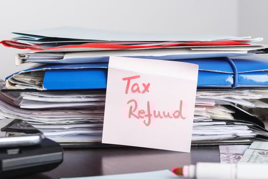 Tax refund paperwork, financial status , photo