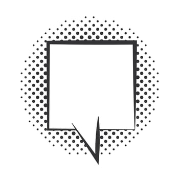 pop art speech bubble comics book halftone style linear design white background vector