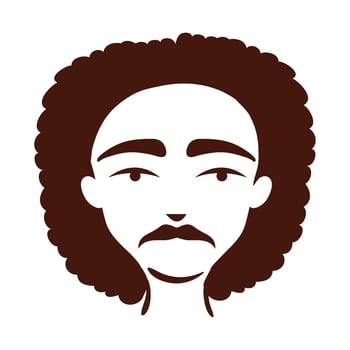 young afro man ethnicity with hairstyle afro silhouette style icon vector