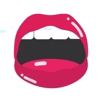pop art mouth and lips open mouth tongue teeth cartoon flat icon design vector