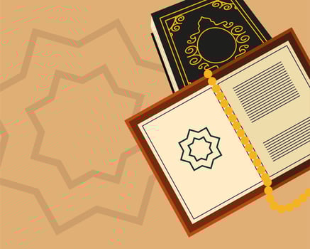 arabic quran rosary vector