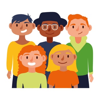 young interracial people avatars characters vector