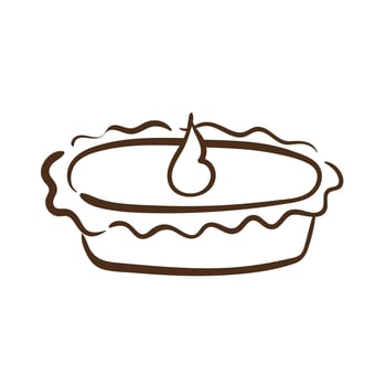 thanksgiving sweet pie delicious line style icon vector