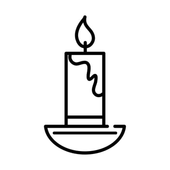 happy diwali india festival candle in chandelier decoration deepavali religion event line style icon vector