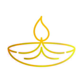 happy diwali india festival traditional diya lamp candle deepavali religion event gradient style icon vector