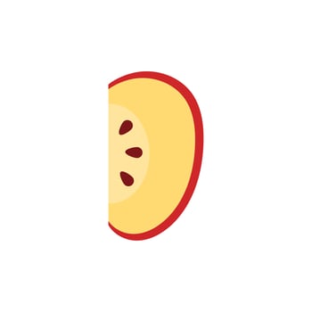 apple red portion fresh fruit nature icon vector