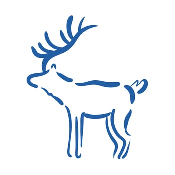Deer animal hand draw style icon vector