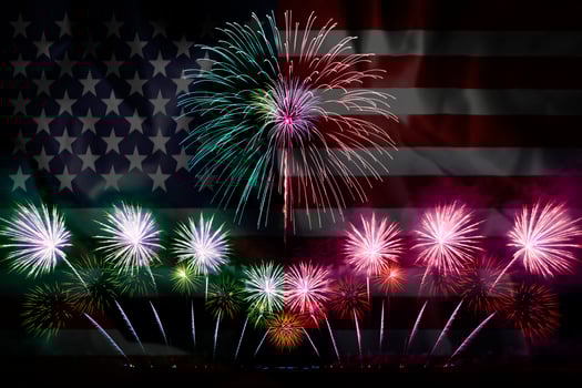 Festive beautiful colorful fireworks display photo