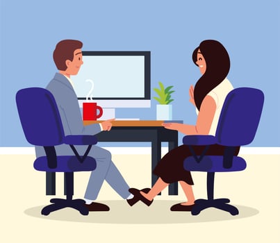 job interview meeting vector