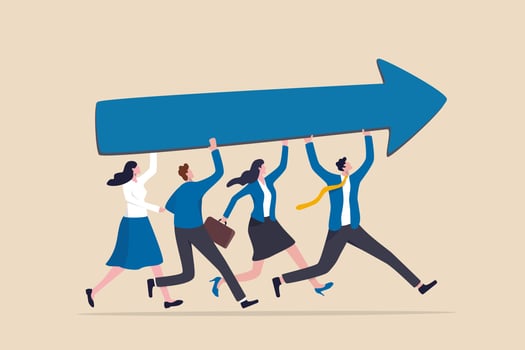 Team success and improvement sharing same business goal vector