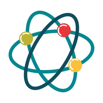 science atom molecule biology flat style icon vector