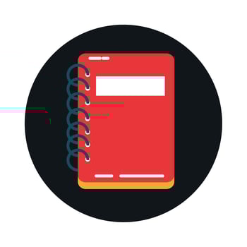 school education supply notebook learn block and flat style icon vector