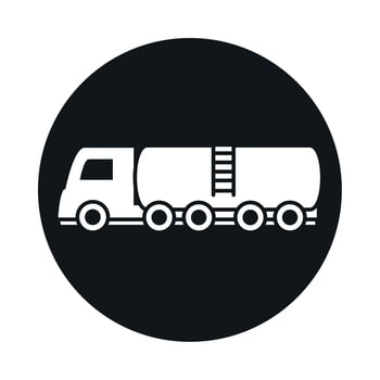 tanker truck model transport vehicle block and flat style icon design vector