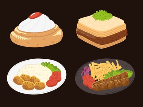 arabian food set vector