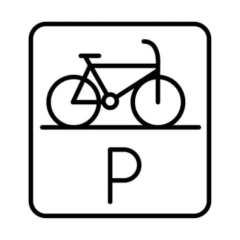 parking bicycle road sign transport line style icon design vector