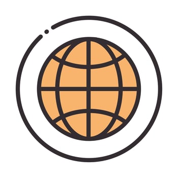 social media global world digital internet network communicate technology line and fill design icon vector