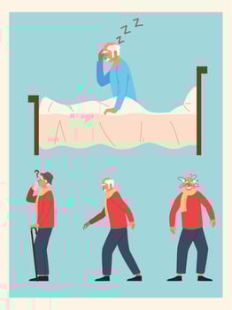 set parkinson symptoms vector