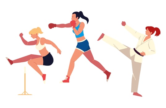 women sports activities vector