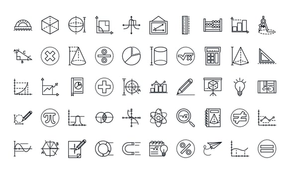 math education school science icons collection line and style vector