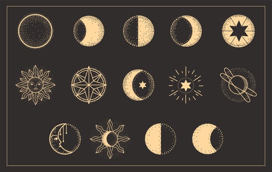 moon phases set vector