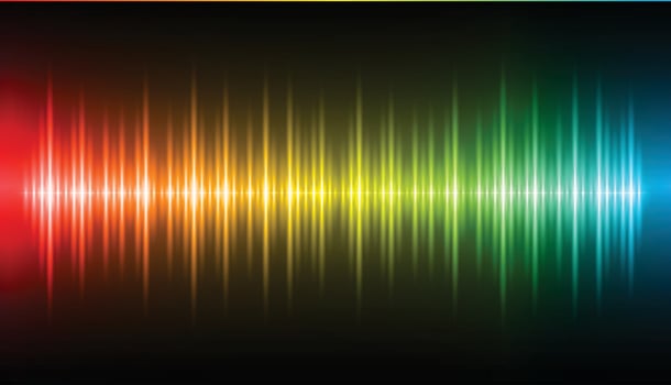 Sound waves oscillating dark light vector