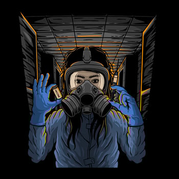 woman wearing a mask and holding injections and vaccine drugs,premium vector