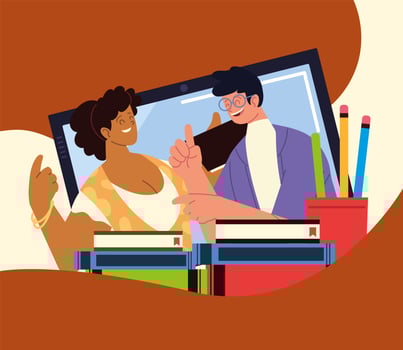 teachers female and male vector
