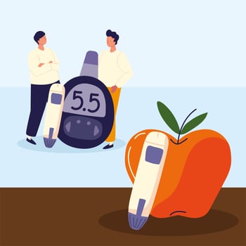 people and diabetes treatment vector