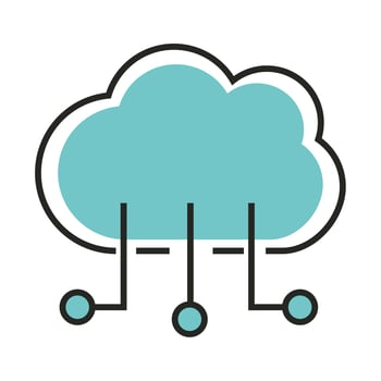 digital marketing cloud computing line and fill vector