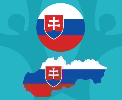 European football 2020 teams.European soccer final.Slovakia map vector