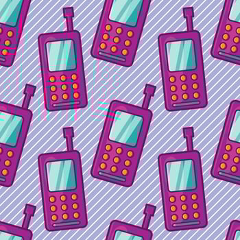 old phone seamless pattern illustration vector
