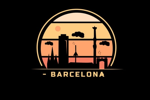 barcelona color orange and yellow vector