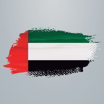 United Arab Emirates flag brush vector