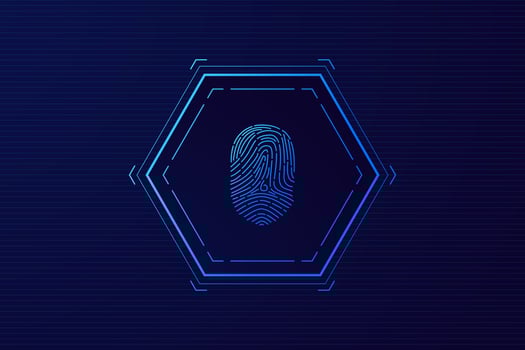 scan fingerprint, Cyber security and password control through fingerprints, access with biometrics identification vector