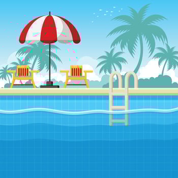 Swimming Pool Side View vector