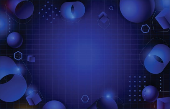 Blue Abstract Geometric Decoration vector
