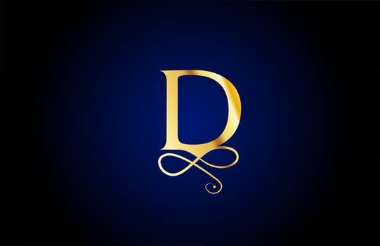 golden D elegant monogram alphabet letter icon logo design. Vintage corporate brading for luxury products and company vector