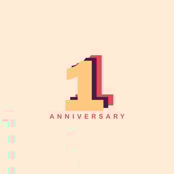 1 Years Anniversary Vector Template Design Illustration