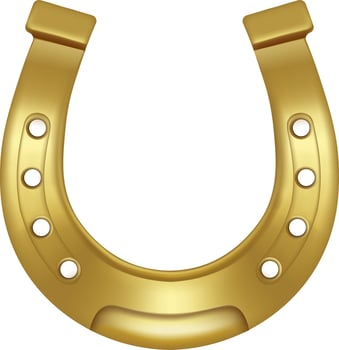 isolated gold  horseshoe vector