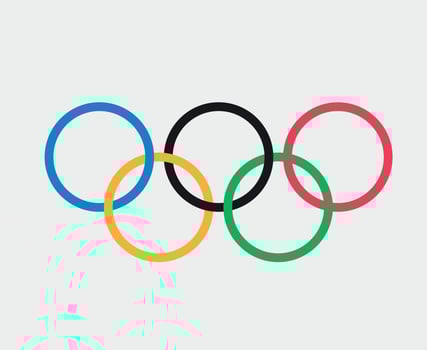 Flag Olympic Games Symbol. Olympic rings in blue red yellow black green vector