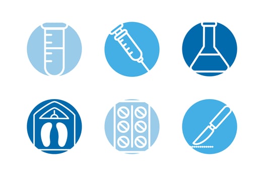 bundle of medical set icons vector