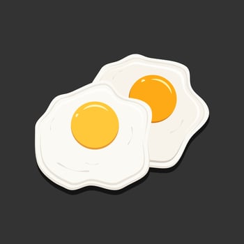 Fried egg flat icon design. Vector illustration.