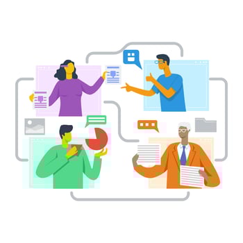 Online meeting illustration concept vector