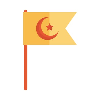 moon night with star in flag flat style icon vector
