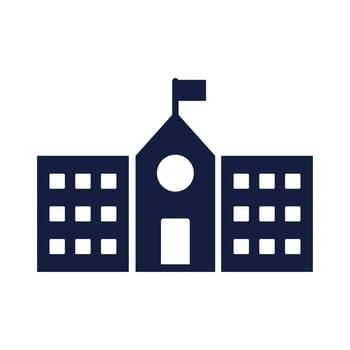 school building facade silhouette style vector