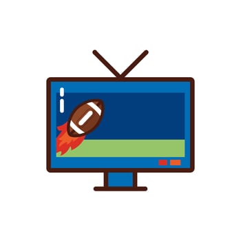 american football sport balloon in monitor vector