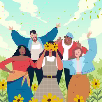 Young Adult People in Diversity vector