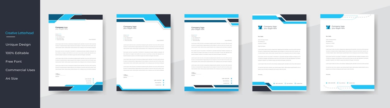 Modern Creative And Clean business style letterhead bundle for corporate project design. corporate letterhead bundle. corporate letterhead set. vector