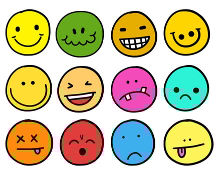 Emoji Funny Face Avatar Set vector